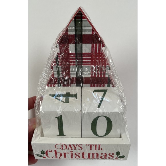 Christmas Countdown Blocks Days Til Christmas 3 Piece Set Tree Tabletop Decor - Picture 1 of 5